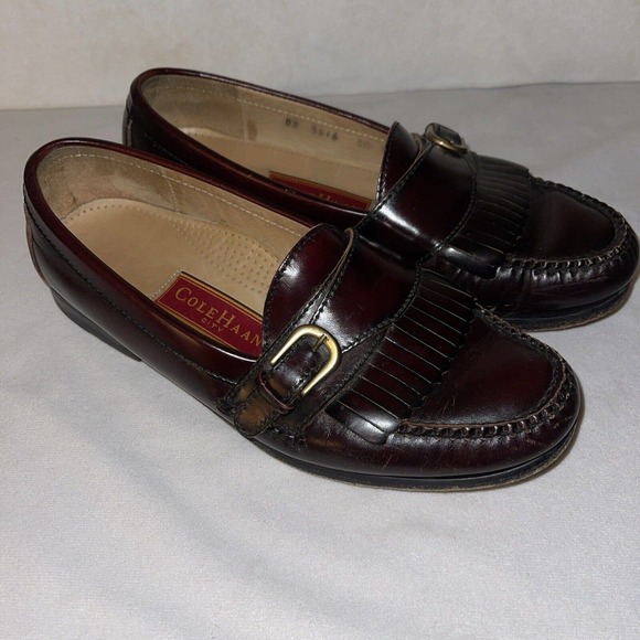 Cole Haan Buckle Kiltie Slip On Loafer Leather Cordovan Brown 8.5 D 3516 main image 6